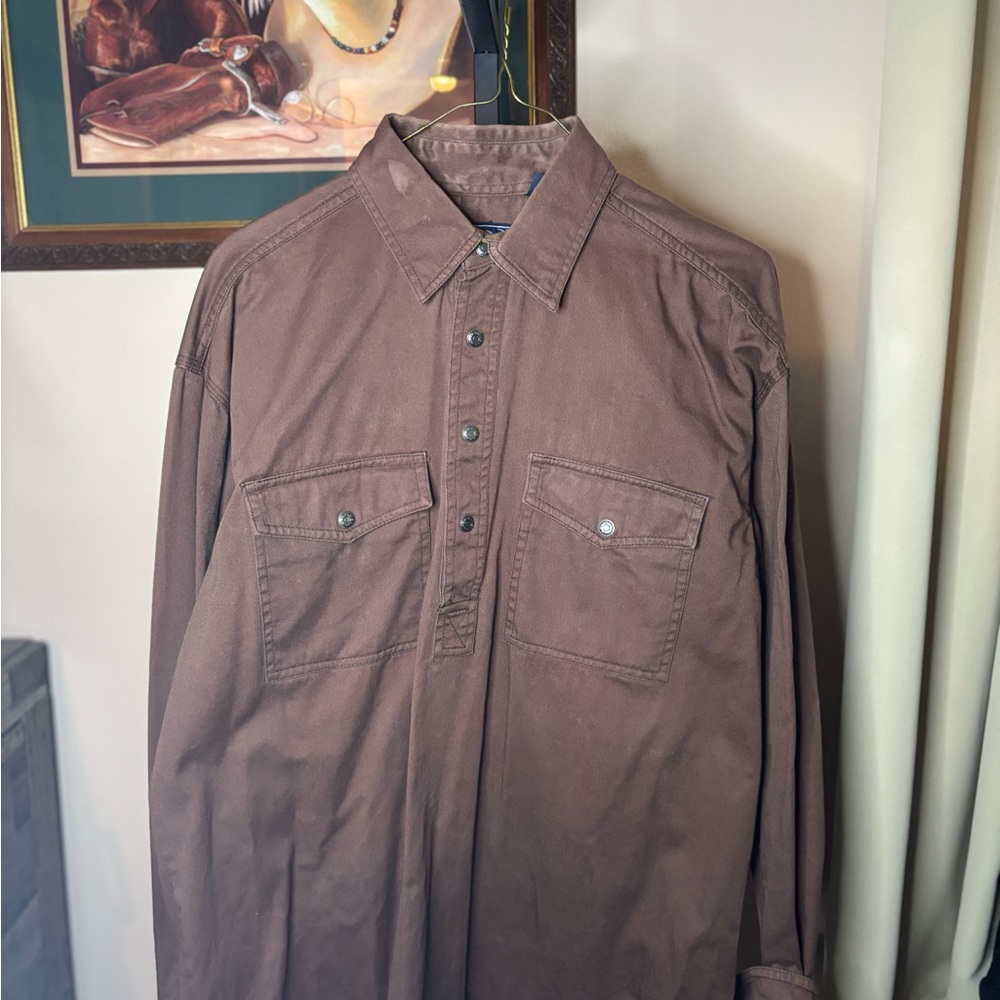 Brown Button-Up Shirt